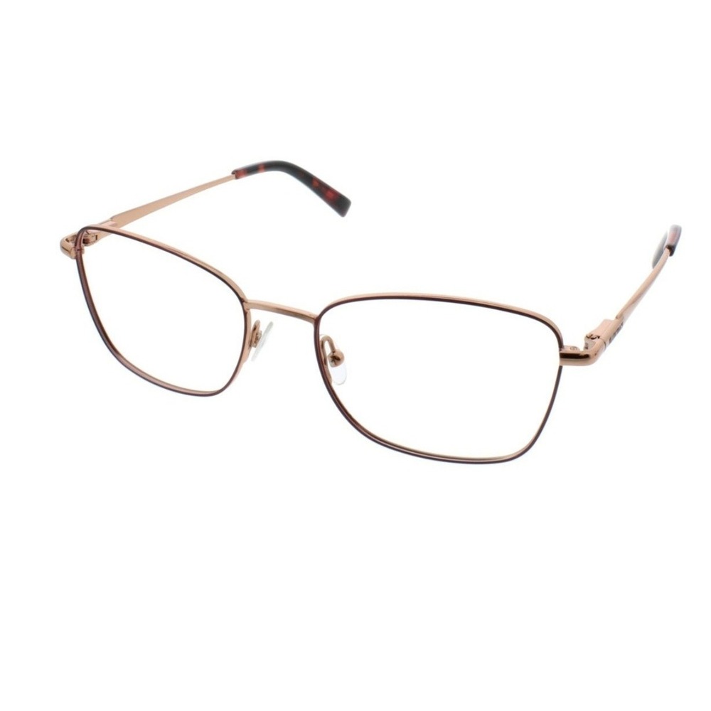 Ellen Tracy Edina Eyeglass Frames Womens 53-17-135 Wine Gold Square FRAMES ONLY